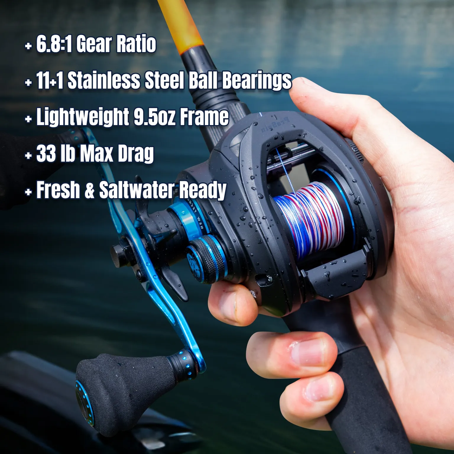 Reaction Tackle Baitcasting Fishing Reel – ProSpin Edition - 6.8:1 Gear Ratio