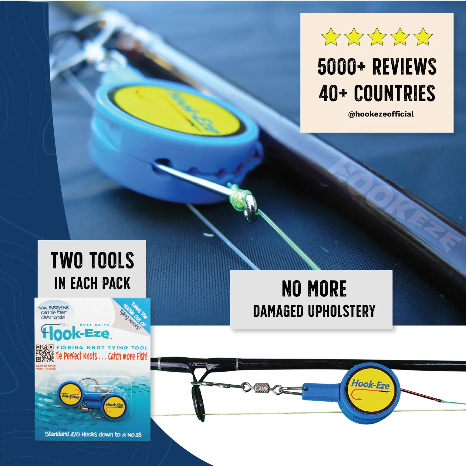 HookEze Fishing Knot Tying Tool (Standard) | Pack of 2 | Green